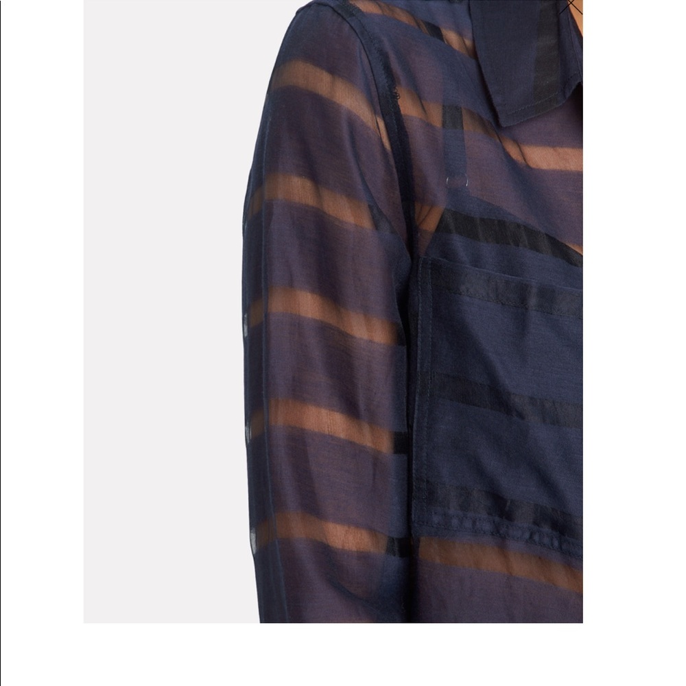 🆕 Rails Cameron Sheer Panel Blouse- Navy - Picture 5 of 8